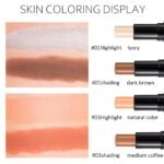 evpct 4 Colors Contour Stick Makeup Set, Cream Concealer Stick Contouring Palette Makeup Kit for Beginners, Nose Bronzer Sticks, Liquid Face Highlighter Make up contorno maquillaje, 01+03 - Image 5
