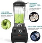 OMMO Blender 1800W, Professional High Speed Countertop Blender with Durable Stainless Steel Blades, 60oz BPA Free Blender for Shakes and Smoothies, Nuts, Ice and Fruits, Dishwasher Safe - Image 5