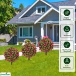 Artificial Plants Outdoor - 18" Wide Set of 2 Faux Boxwood Plants for Outdoor Planters, UV Resistant Artificial Topairy Ball Trees with Spike for Front Porch Decor - Image 3