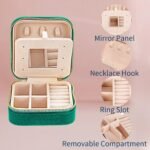 Travel Velvet Jewelry Box with Mirror, Mini Gifts Case for Women Girls, Small Portable Organizer Boxes for Rings Earrings Necklaces Bracelets - Image 8