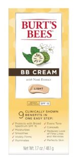 Burt's Bees BB Cream With SPF 15, Broad-Spectrum Sunscreen Tinted Lotion for All Skin Types, 98.9 Percent Natural Origin Skin Care, Light, 1.7 oz. Tube - Image 5