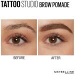 Maybelline TattooStudio Brow Pomade Long Lasting, Buildable, Eyebrow Makeup, Medium Brown, 1 Count - Image 5