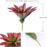 Veryhome Succulents Plants Artificial Aloe Plant, 12.5Inch Large Faux Succulents Unpotted, Premium Crafting DIY Greenery Decor for Indoor & Outdoor(Red) - Image 7