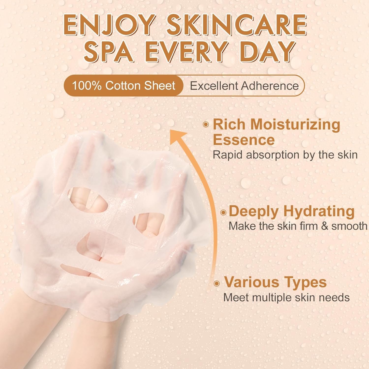 70 Pack Sheet Face Masks Skincare, Hydrating Face Masks Suitable for All Skin Types, Bulk Facial Mask Gifts Set for Women Skin Care, Home Skincare Spa for Sensitive Skin - Image 3