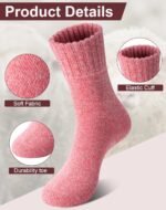 Loritta Wool Socks for Women Warm Winter Socks Knit Crew Calf Hiking Boot Sock Stocking Stuffers Gifts - Image 3