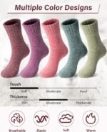 Loritta Wool Socks for Women Warm Winter Socks Knit Crew Calf Hiking Boot Sock Stocking Stuffers Gifts - Image 4