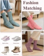 Loritta Wool Socks for Women Warm Winter Socks Knit Crew Calf Hiking Boot Sock Stocking Stuffers Gifts - Image 7