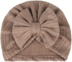 QandSweet 0-24 Months Newborn Girls' Hats Cotton and Linen Cap Infant Big Bow Hat Baby Shower - Image 7