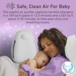 Pure Enrichment PureBaby Kids Bear Air True HEPA Air Purifier - 4 Stage Air Filtration, UV-C Light, and Night Light for Medium-Large Rooms - Baby Nurseries, Kid Bedrooms (White) - Image 4