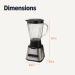 Amazon Basics 6-Cup (50 Fl. Oz) Countertop Blender, with 6 Pre-Programmed Functions, Pulse, Ice Crush, Stainless Steel Blades, Glass Jar, Up to 700W, Black & Silver - Image 6