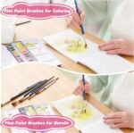 Small Paint Brushes Bulk, 160 Pcs Flat Tip Round Acrylic Paint Brushes for Kids Classroom Acrylic Watercolor Canvas Face Painting Touch Up - Image 8