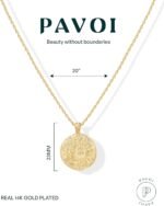 PAVOI 14K Gold Plated Engraved Coin Pendant Necklaces for Women | Byzantine Coin Pendants | Bohemian Necklace - Image 4
