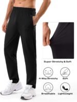 5 Pack Mens Sweatpants with Zipper Pockets Stretch Lightweight Athletic Track Pants for Men Joggers Running Workout Gym - Image 5