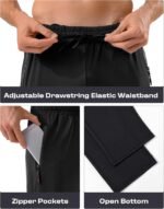 5 Pack Mens Sweatpants with Zipper Pockets Stretch Lightweight Athletic Track Pants for Men Joggers Running Workout Gym - Image 6