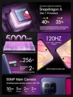 T-Mobile Revvl 7 Pro 5G Unlocked Smartphone, 256GB, Azurite Blue - Image 3