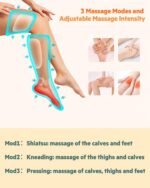 Leg Air Compression Massager for Foot Heat, Air Compression Calf Massage and Thigh Massage, Handheld Controller 3 Intensities 3 Modes (with 4 Extensions and Portable Bag), Gifts for Women - Image 4