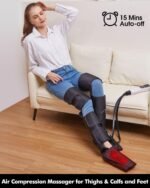 Leg Air Compression Massager for Foot Heat, Air Compression Calf Massage and Thigh Massage, Handheld Controller 3 Intensities 3 Modes (with 4 Extensions and Portable Bag), Gifts for Women - Image 7