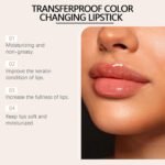 Transferproof Color Changing Lipstick,Gold Crystal Ph Lipstick Color Changing,Clear Lip stick That Changes Color,Long Lasting 24 Hours Moisturizing Glossy Shine Lip Gloss for Women (1pcs) - Image 5