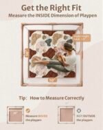 Blissful Diary Baby Play Mats for Floor, 50x50 Crawling Mat for Playpen, Thicken Soft Padding Foam Playmats for Babies and Toddlers Infants, Foldable and Machine Washable, Boho Design - Image 3