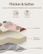 Blissful Diary Baby Play Mats for Floor, 50x50 Crawling Mat for Playpen, Thicken Soft Padding Foam Playmats for Babies and Toddlers Infants, Foldable and Machine Washable, Boho Design - Image 5