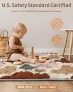 Blissful Diary Baby Play Mats for Floor, 50x50 Crawling Mat for Playpen, Thicken Soft Padding Foam Playmats for Babies and Toddlers Infants, Foldable and Machine Washable, Boho Design - Image 8