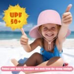 Baby Sun Hat Kids Summer UPF 50+ Toddler Bucket Hat Wide Brim Adjustable Beach Hats for Boys Girls Age 0-6 Years - Image 7