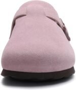 KIDMI Genuine Suede Clogs for Women Cork Footbed Sandals Leather Mules Potato Shoes with Arch Support - Image 5