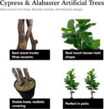 Cypress & Alabaster Handmade 6ft Oversized Fiddle Leaf Fig Ficus Lyrata Artificial Tree with Ethically Sourced Real Wood Trunks, Hypoallergenic, 6-Foot, Green - Image 5