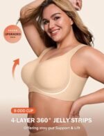 Bras for Women Supportive Wireless Push Up Bra Full Coverage No Underwear Seamless Plus Size for Older Women - Image 3