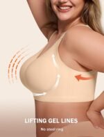 Bras for Women Supportive Wireless Push Up Bra Full Coverage No Underwear Seamless Plus Size for Older Women - Image 6