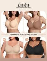Bras for Women Supportive Wireless Push Up Bra Full Coverage No Underwear Seamless Plus Size for Older Women - Image 7