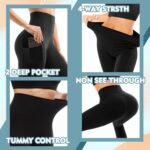 SINOPHANT High Waisted Leggings with Pockets Women, Full Length Capri Buttery Soft Stretchy Yoga Pants - Image 4