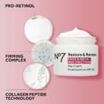 No7 Restore & Renew Multi Action Face & Neck Cream - Anti Aging Face Moisturizer with SPF 30 - Helps to Firm & Hydrate Crepey Skin - Formulated with Hyaluronic Acid, Peptides & Ceramides (1.69 Oz) - Image 7