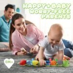 Baby Toys 0 to 12 Months, Musical Stuffed Animal Activity Soft Toys with Multi-Sensory Crinkle, Rattle and Textures, Infant Tummy Time Toys for Newborn Boys Girls, Caterpillar, Green - Image 7