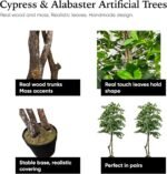 Cypress & Alabaster Handmade 6ft Italian Black Olive Leaf Artificial Tree with Ethically Sourced Real Wood Trunks, Hypoallergenic, 6-Foot, Green - Image 5