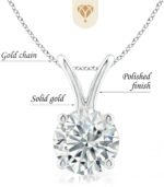 The Diamond Deal .25-1.00 Carat Round Brilliant Solitaire IGI Certifed Lab-Grown Diamond Solitaire Pendant Necklace | 14k Yellow or White or Rose/Pink Gold With 18" Gold Chain - Image 3