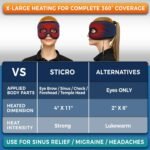 sticro Moist Heat Sinus Mask for Sinus Pressure Relief, 3 Heat & 5 Timer Settings Heated Eye Mask with Eye Holes, Thermo Therapy for Sinusitis, Migraine, Tension Headache, TMJ Relief - Image 5
