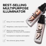 Saie Glowy Super Gel - Hydrating Makeup Primer and Illuminating Glow Serum Enriched with Vitamin C and Squalane Oil - All-Over Liquid Highlighter Makeup for Instant Glass Skin - Sunglow (1 oz) - Image 9