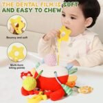 Red Crab Baby Toy - Clip-On Hanging Sensory Toy for Car Seat, Stroller, Gym with Squeaker, Crinkle, Rattle, Mirror & Teether | Soft Plush 18 Months Infant Developmental Toy for Tummy Time (Red) - Image 5