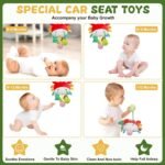 Red Crab Baby Toy - Clip-On Hanging Sensory Toy for Car Seat, Stroller, Gym with Squeaker, Crinkle, Rattle, Mirror & Teether | Soft Plush 18 Months Infant Developmental Toy for Tummy Time (Red) - Image 6