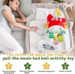 Red Crab Baby Toy - Clip-On Hanging Sensory Toy for Car Seat, Stroller, Gym with Squeaker, Crinkle, Rattle, Mirror & Teether | Soft Plush 18 Months Infant Developmental Toy for Tummy Time (Red) - Image 8