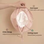 Konssy 2 Pack Muslin Baby Sun Hat UPF 50+ Sun Protection Baby Bucket Hat Summer Beach Hats with Wide Brim for Boys & Girls - Image 4