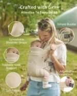 GROWNSY Baby Carrier Newborn to Toddler, Cozy Baby Wraps Carrier, Ergonomic Baby Carrier with Head Support, Cream - Image 5