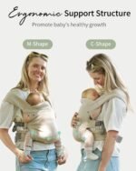 GROWNSY Baby Carrier Newborn to Toddler, Cozy Baby Wraps Carrier, Ergonomic Baby Carrier with Head Support, Cream - Image 6