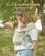 GROWNSY Baby Carrier Newborn to Toddler, Cozy Baby Wraps Carrier, Ergonomic Baby Carrier with Head Support, Cream - Image 7