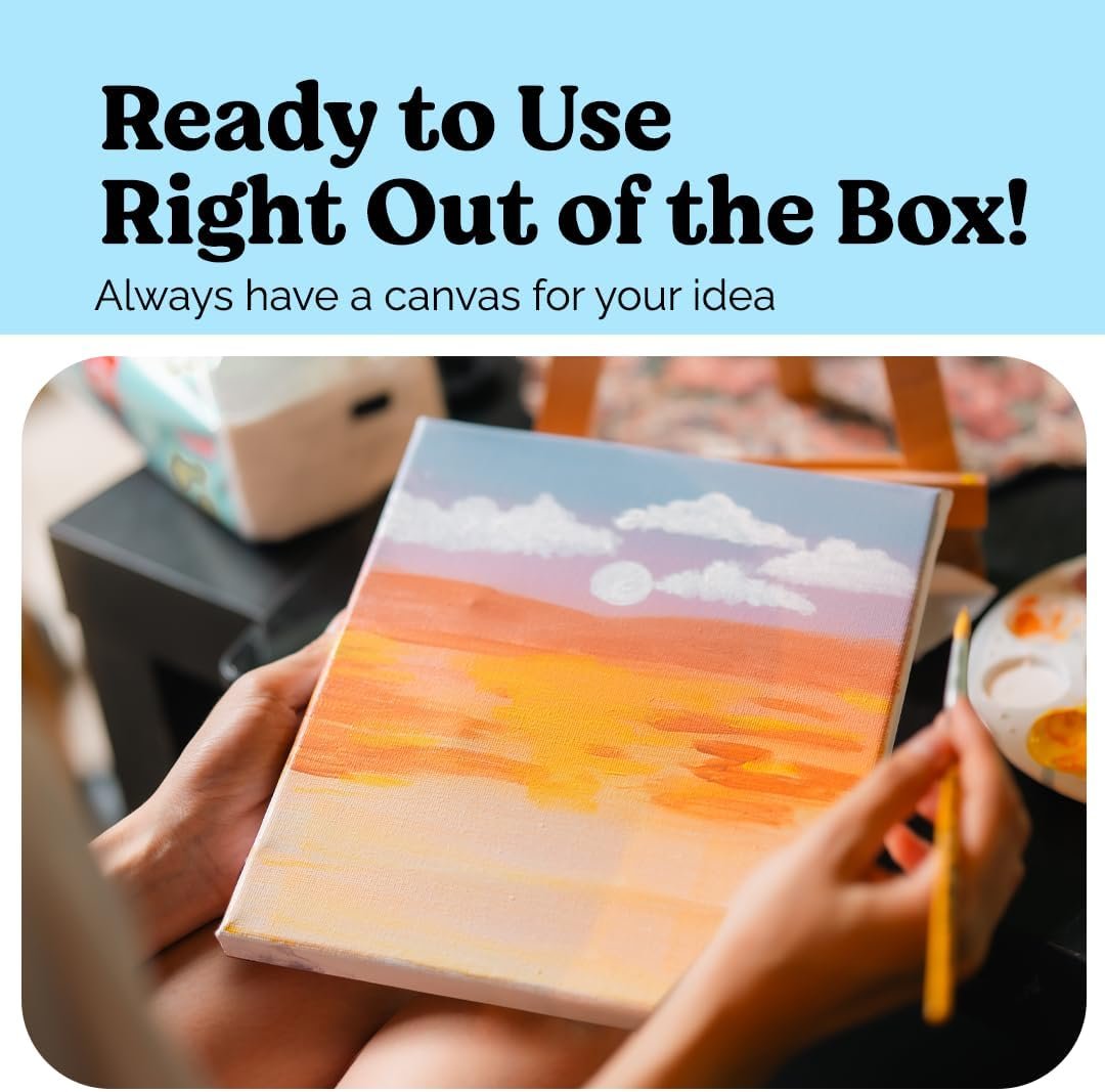 Chalkola Canvas for Painting - (20 Bulk Pack, 5x7, 8x10, 9x12, 11x14 inch) | 100% Cotton Panels, Primed Blank Canvases for Painting for Kids & Adults - Paint Canvas Boards for Acrylic, Oil, Watercolor - Image 6