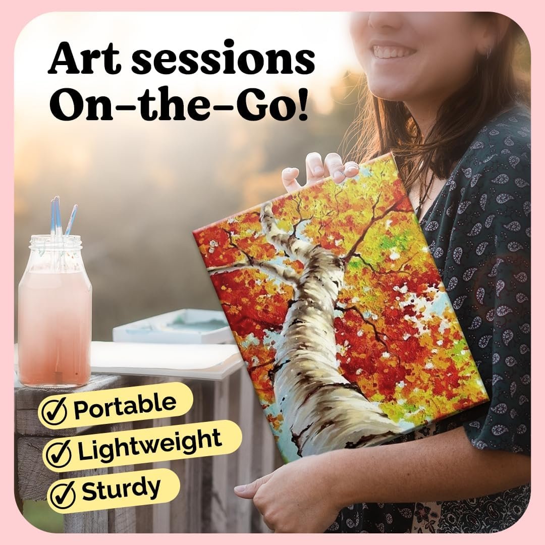 Chalkola Canvas for Painting - (20 Bulk Pack, 5x7, 8x10, 9x12, 11x14 inch) | 100% Cotton Panels, Primed Blank Canvases for Painting for Kids & Adults - Paint Canvas Boards for Acrylic, Oil, Watercolor - Image 7