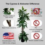 Cypress & Alabaster Handmade 6.5ft Tropical Cradle Artificial Tree with Ethically Sourced Real Wood Trunks, Hypoallergenic, 6.5-Foot, Green - Image 6