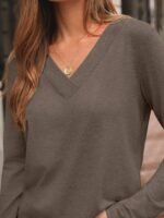 AUTOMET Long Sleeve Shirts for Women Tops V Neck Casual Top Comfortable Shirt Soft Basic Tees Women Blouses - Image 6