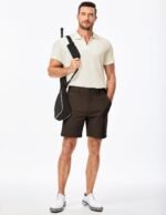 JMIERR Mens Casual Polo Shirt Summer Short Sleeve Vacation Button Beach Knit Stretchy Golf Shirts - Image 4